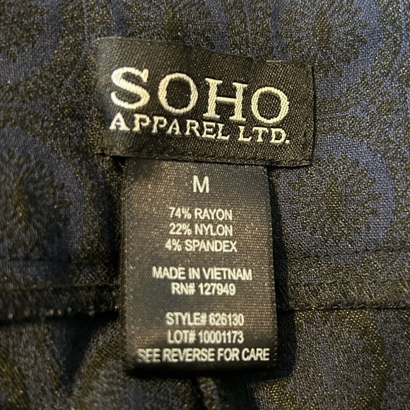 Soho Apparel Navy Dress Pants | size M - Picture 4 of 6
